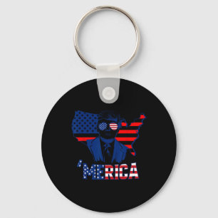 Porte-clés Merica Trump 4 juillet Trump Drapeau américain
