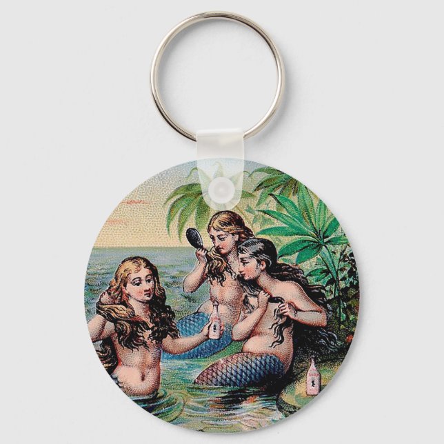 Porte-clés Mermaid Antique Magie Océan Nautique (Recto)