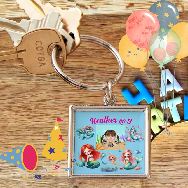 Porte-clés Mermaid Photo Porte - clé personnalisé Anniversair (Créateur téléchargé)