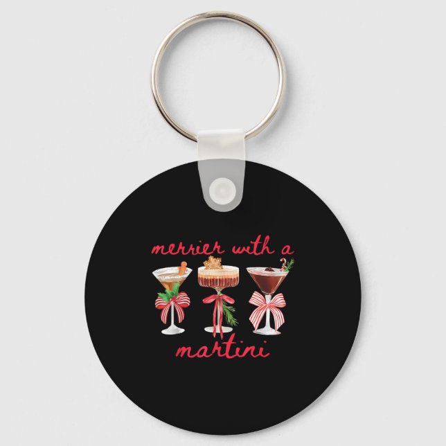 Porte-clés Merrier With A Martini Funny Bachelorette Merry Ch (Recto)