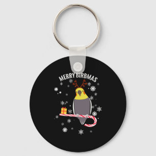 Porte-clés Merry Birbmas Funny Cockatiel Bird Holiday for Chr
