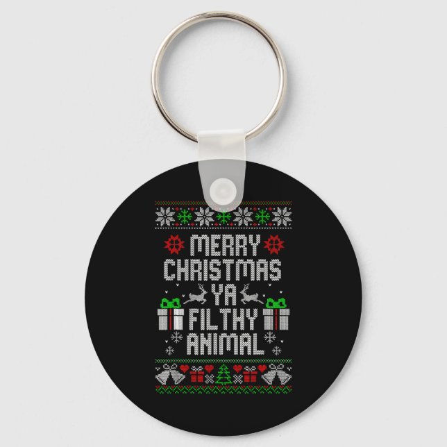 Porte-clés Merry Christmas Animal Filthy Ya Xmas Pajama  (Recto)