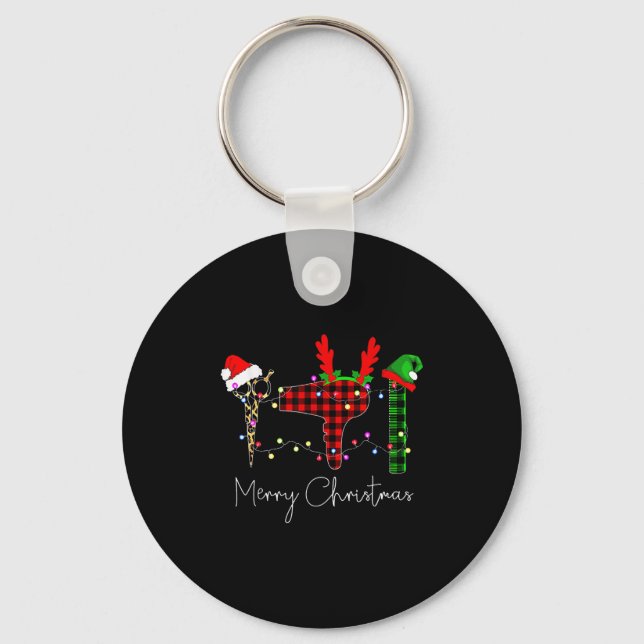 Porte-clés Merry Christmas Hairstylist Funny Tool Hairdresser (Recto)
