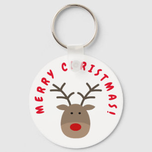 Porte-clés Merry Christmas keychain with Rudolf the reindeer