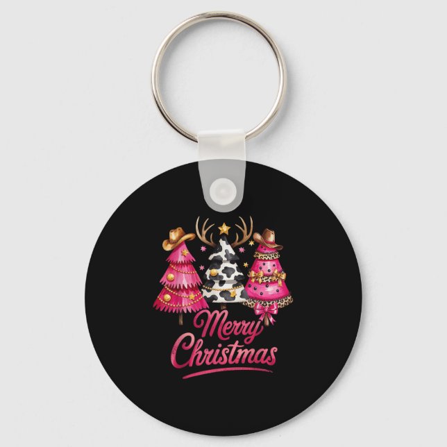 Porte-clés Merry Christmas Leopard Cowhide Nk Xmas Tree Rodeo (Recto)