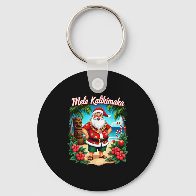 Porte-clés Merry Christmas Mele Kalikimaka Trocal Hawaiian Sa (Recto)