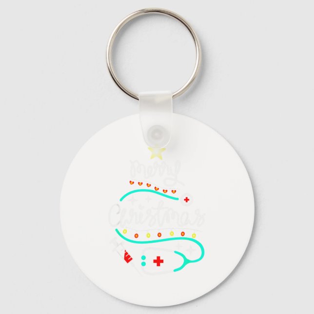 Porte-clés Merry Christmas Nurse Doctor Stethoscope Christmas (Recto)