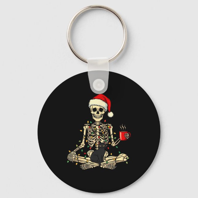 Porte-clés Merry Christmas Xmas Skull Skeleton Funny Matching (Recto)