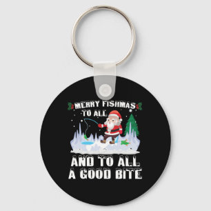 Porte-clés Merry Fishmas Funny Pêcheur de poisson Xmas