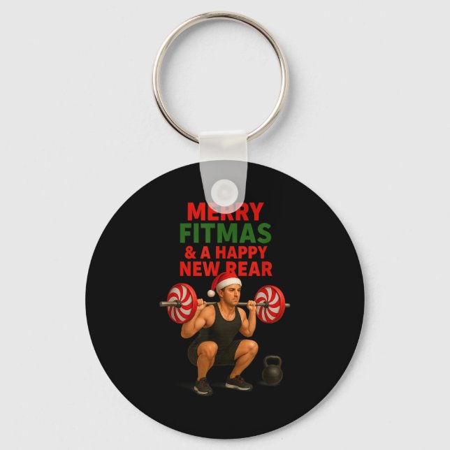 Porte-clés Merry Fitmas Christmas &amp; A Happy New Rear Year (Recto)