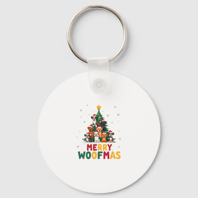 Porte-clés Merry Woofmas - Merry Christmas For Dog Lovers (1) (Recto)