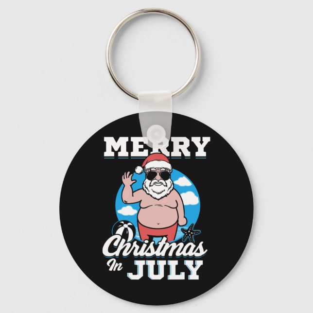 Porte-clés Merrychristmas In July Funny Santa  (Recto)