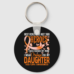 Porte-clés Mes Héros Je Porte Orange Pour Ma Fille Rsd Crans