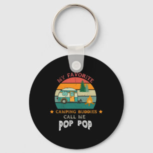 Porte-clés Mes potes de camping préférés m'appellent Pop Pop