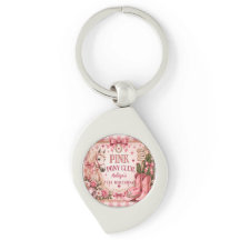 Porte-clés métallique anniversaire Cowgirl Pink Po