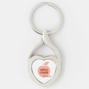 Porte-clés métallique en forme de cidre de pomme