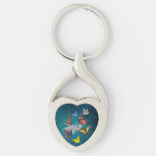 porte-clés métallique symbole de sobriété papillon