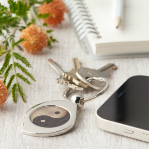 Porte-clés métallique Yin Yang