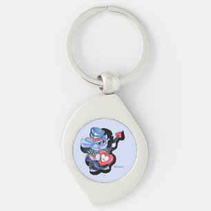 Porte-clés Metalphant Coeur Guitare Porte - clé métallique