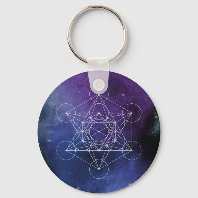 Porte-clés Metatron, chakra, zen, géométrique sacrée, géométr (Recto)
