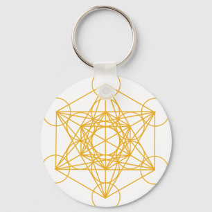 Porte-clés Métatron Cube Or