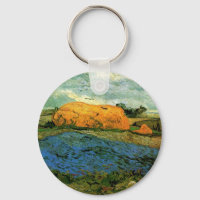 Meules sous un ciel pluvieux de Vincent van Gogh