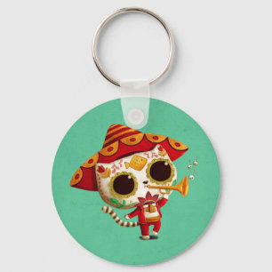 Porte-clés Mexicain El mariachi Cute Cat