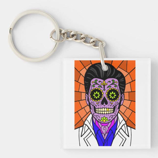 Porte-clés Mexican Elvis Stained Glass Key Ring (Devant)