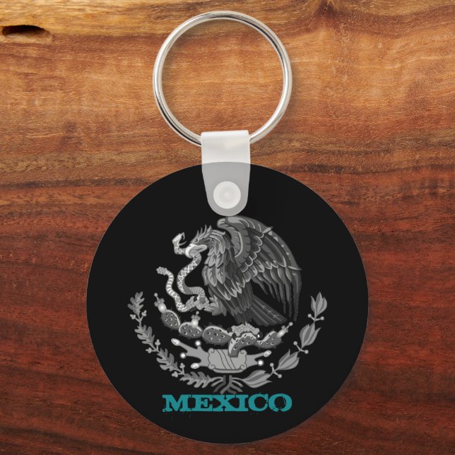 Porte-clés Mexique & emblème d'aigle mexicain, mode drapeau / (Recto)