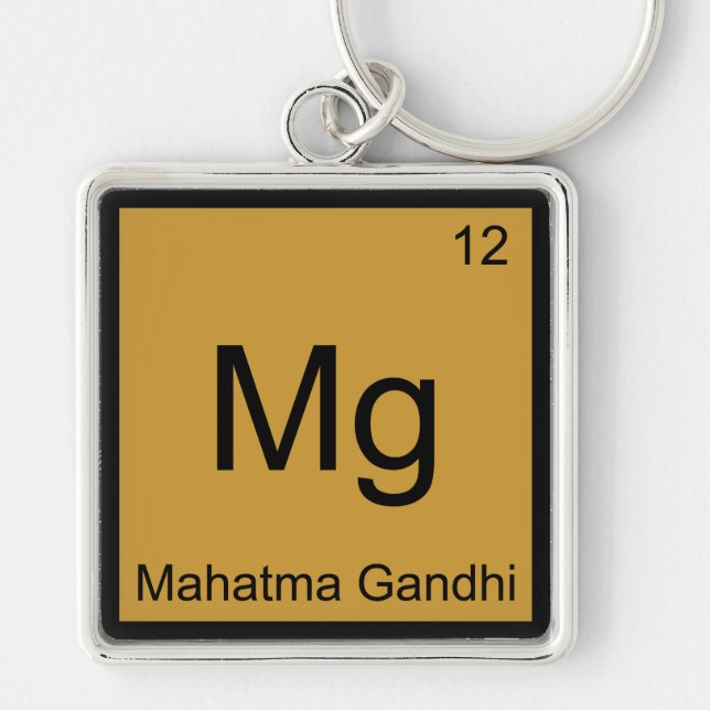 Porte-clés Mg - Mahatma Gandhi Funny Chimie Symbole de l'élém (Devant)