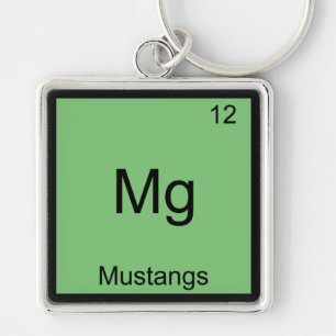 Porte-clés Mg - Mustangs Funny Élément Symbole de chimie Te