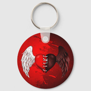 Porte-clés mi-ange mi-démon keychain
