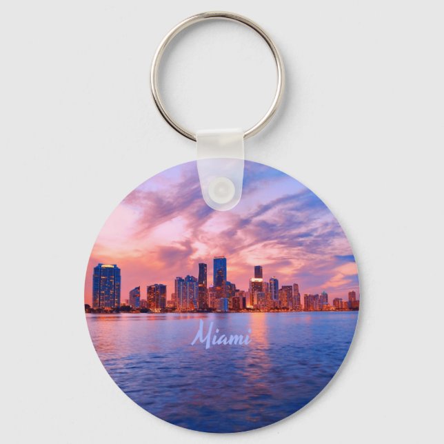 Porte-clés Miami Beach Floride City Skyline (Recto)