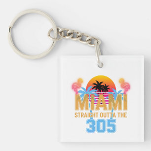 Porte-clés Miami tout droit sorti du 305 Vintage Sunset Neon 