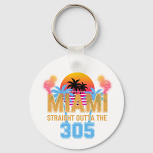 Porte-clés Miami tout droit sorti du 305 Vintage Sunset Neon 