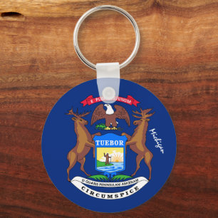 Porte-clés Michigan Flag & Michigan Fête, patriotes /sports