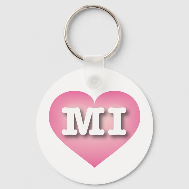 Porte-clés MIchigan Pink Fade Heart - I love MI (Recto)