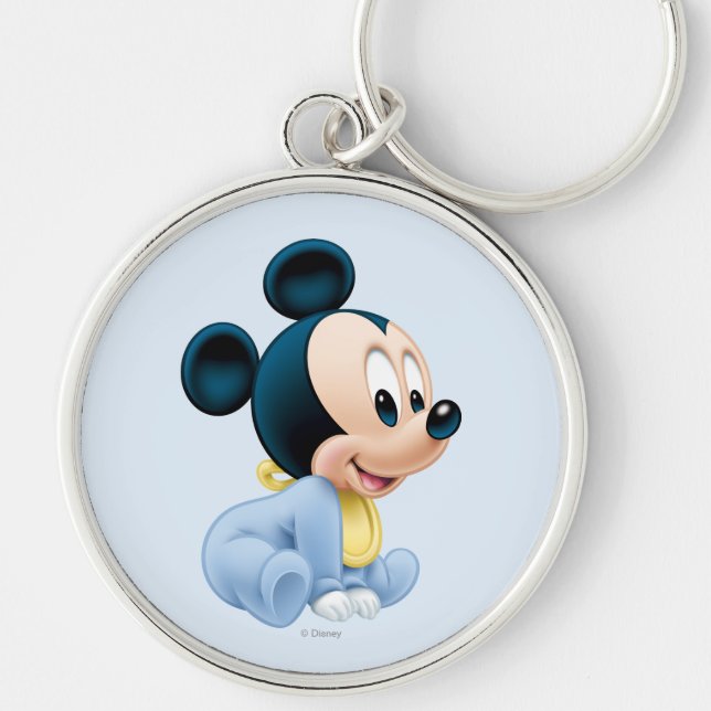 Porte-clés Mickey bébé | Pyjamas bleus (Devant)