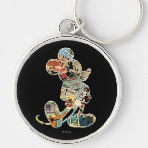 Porte-clés Mickey Classique Silhouette de Bande Dessinée