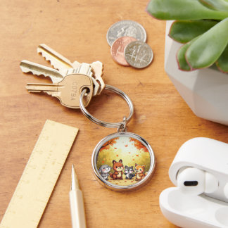 Porte-clés mignon amis de la forêt