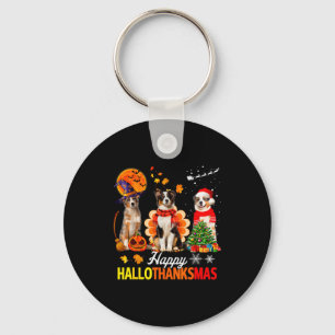Porte-clés Mignon Berger Australien Joyeux Hallothanksmas Noë