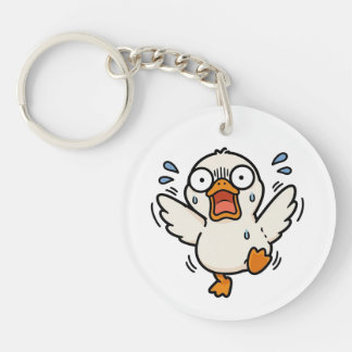 Porte-clés mignon canard paniqué Kawaii Meme 