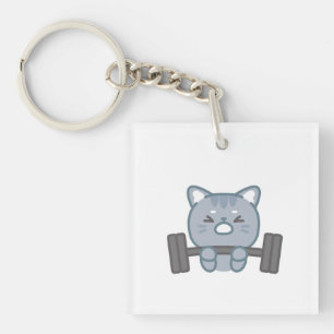 Porte-clés mignon chat gymnase design chat gym amant design