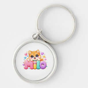 Porte-clés Mignon Kawaii Milo Nom de Chien Rose Pastel Étince
