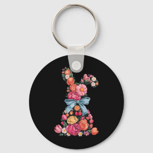 Porte-clés Mignon Lapin Coquette Nœud Jour de Pâques Lapin Ad