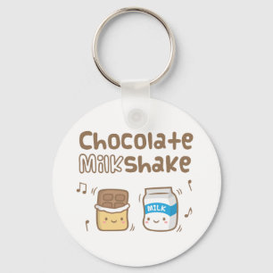Porte-clés Mignon Milkshake Au Chocolat Doodle Pour Elle