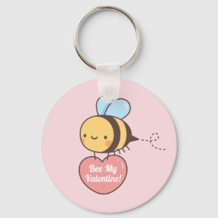 Porte-clés Mignonne abeille pun de la Saint-Valentin