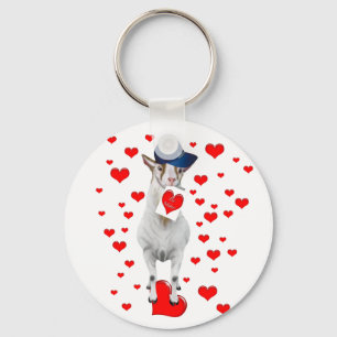 Porte-clés Mignonne Animal Amour Être Mine Valentine Chèvre C