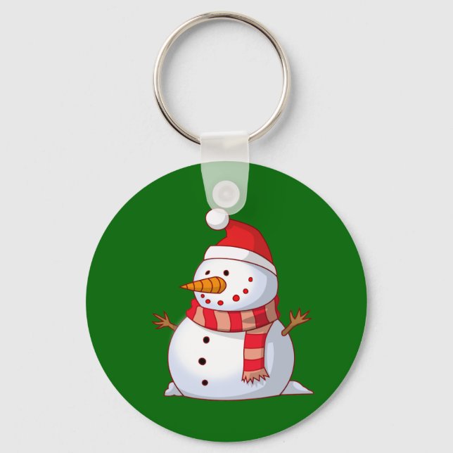 Porte-clés Mignonne bonhomme de neige de Noël (Recto)