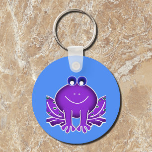 Porte-clés mignonne grenouille pourpre